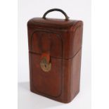 Late Victorian brown leather gentleman's companion case, 13cm high, 23cm high