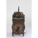 Lantern clock, with electrical workings, 24cm high