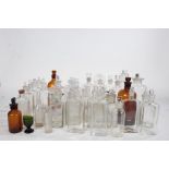 Collection of various glass apothecary bottles, and a Victorian eye glass (qty)