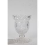 Victorian glass vase, having shaped rim above a hobnail body and circular foot, 20cm high