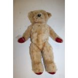 Early 20th Century teddy bear, with jointed limbs, 40cm high