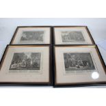 After William Hogarth, set of twelve 19th Century black and white prints, to include 'Burning the