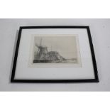 After Rembrandt van Rijn, etching of The Windmill, with name and date to the bottom right corner,