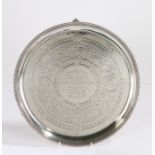 Victorian silver tray, London 1886, maker Martin, Hall & Co (Richard Martin & Ebenezer Hall), the