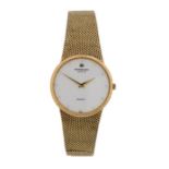 Raymond Weil 18 carat gold plated gentleman's wristwatch, the signed white dial with clear paste