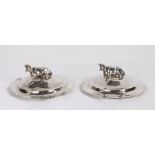 Pair of Victorian silver butter dish lids, London 1867, maker Edward, John & William Barnard, with