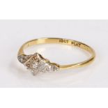 18 carat gold diamond set ring, with a round cut diamond set to the platinum head, 1.3 grams, ring