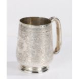 Edward VII silver christening mug, Chester 1902, maker Colen Hewer Cheshire, the tapering body