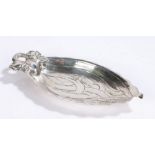 Gorham American sterling silver Art Nouveau style dish, with cast foliate handle and stylised leaf