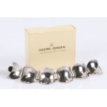 Georg Jensen sterling silver bracelet, comprising of six curled discs (no.210), 18cm long, 54.3