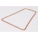 9 carat gold chain, with links and clasp end, 19.4 grams, 52cm long