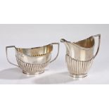 Victorian silver milk jug and sugar bowl, Sheffield 1891, maker Goldsmiths & Silversmiths Co. (