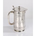 Victorian silver hot water pot, London 1878, maker Henry John Lias, the hinged lid with pierced