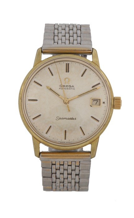 Omega Seamaster Automatic gentlemans wristwatch, the signed silver dial with gilt baton markers