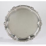 George V silver salver, Birmingham 1927, maker Elkington & Co. with foliate and scroll cast