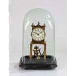 400 day anniversary style clock, the white dial with Arabic numerals and foliate swag decoration,