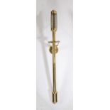 Brass marine barometer by R.N. Desterro, Lisbon, the silvered dial with rack and pinion vernier,