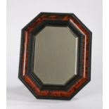 17th Century style Dutch easel mirror, the rectangular mirror plate with canted corners within a