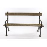 Early 20th Century cast iron bench, maker Bayliss Wolverhampton, the ends naturalistically formed as