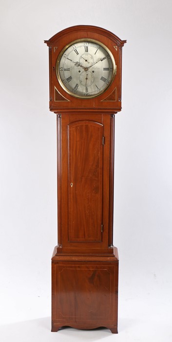 Late 18th early 19th century regulator style long case clock, Skelton of Malton ,circular face and