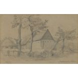 Attributed Charles Bird (act.1892-1907) Maydencroft Nr Hitchin, pencil, 34cm x 22cm, note to reverse