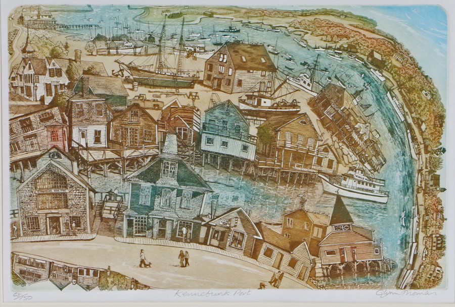 Glynn Thomas (b.1946) Kennebunk Port, pencil signed and titled, numbered 68/150, 41cm x 28cm