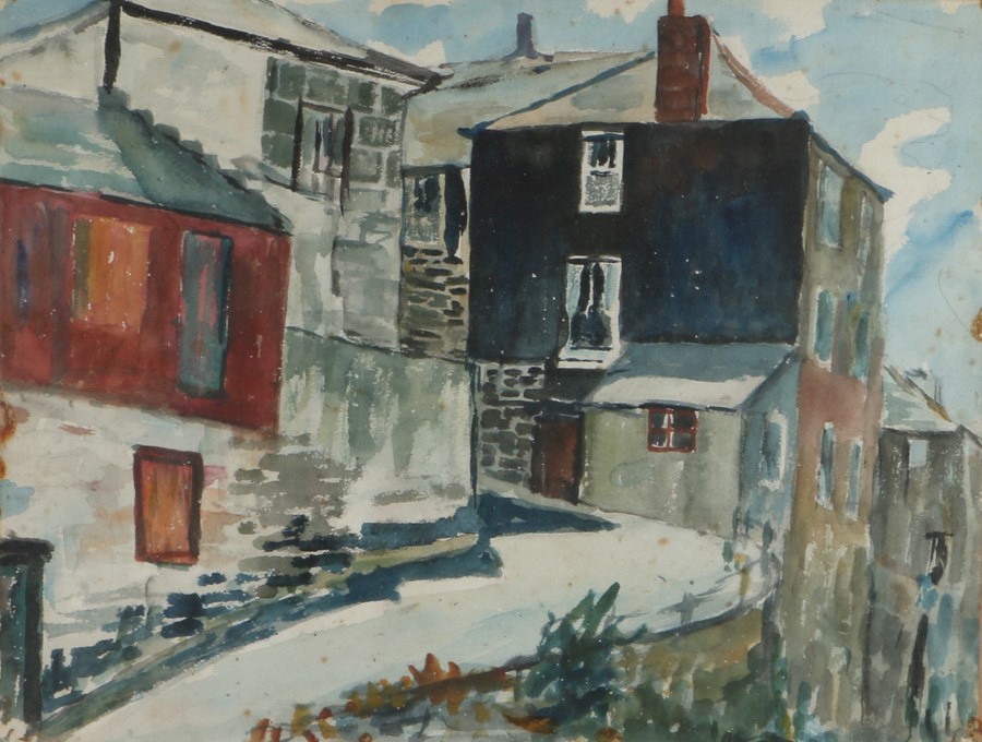 Ivy Gladys Patricia Allen, The Old Harbour Newlyn Cornwall, watercolour, signed and titled to the