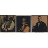 After William Nicholson (1872-1949) Three woodcut portraits, The Archbishop of Canterbury, Rt.Hon.