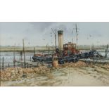 Neil Westwood (Contemporary) Tug 'Brent' at Maldon Essex, signed watercolour, 44cm x 26cm