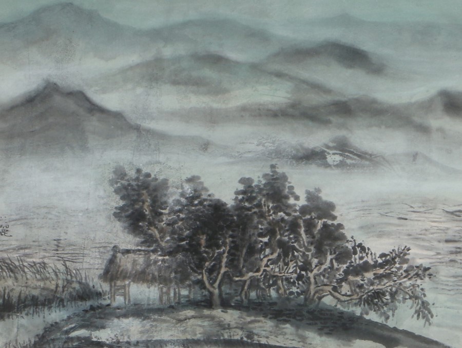 Attributed to Cai Xiaoli (B1956), "The mist of the lake and the mountains of autumn", watercolour,