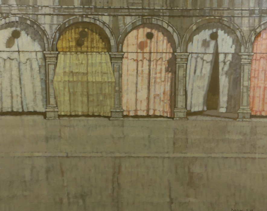 Sigmund Pollitzer (British, 1913-1982) Arches, signed and dated 76, oil on canvas, 101cm x 80cm Born