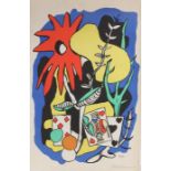 After Fernand Leger, King of Hearts, lithograph, from the School Prints Ltd and printed in Great