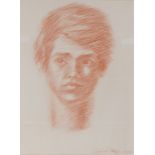 Sigmund Pollitzer (British, 1913-1982) Head of a Young Man, signed and dated 62, chalk, 43cm x