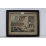 After S. Howitt (c.1765-1822) - coloured etching depicting beagles, signed to the bottom left