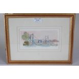 Terry McKivragan (1929), Albert Bridge, watercolour signed to the bottom left corner, 17.5cm x 9.