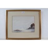 Attributed to Abraham II Hulk (1851-1922), two signed watercolours, coastal scenes, housed in gil