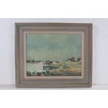 Clifford Alan Russell (1919-2003), Southwold Harbour, signed oil on board, dated '95, housed in a