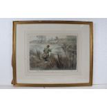 Henry Wilkinson (1921-2011), four limited edition etchings, labrador flushing a pheasant 122/150,