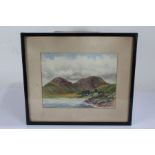 British School watercolour of Skye, signed J Hamilton 1927, framed, together with two further framed