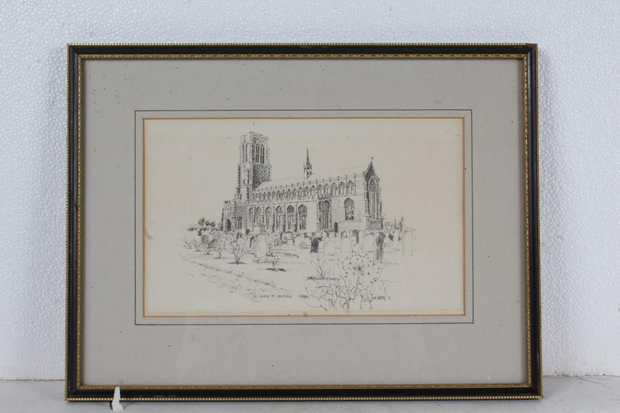 John Western prints, Alton Mill Stutton, The Town Hall at Ipswich, Ash Abbey- the Barn, - Image 4 of 7
