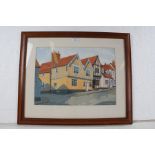 David W. Griggs, Lavenham street scene, signed watercolour, housed within a wooden and glazed frame,