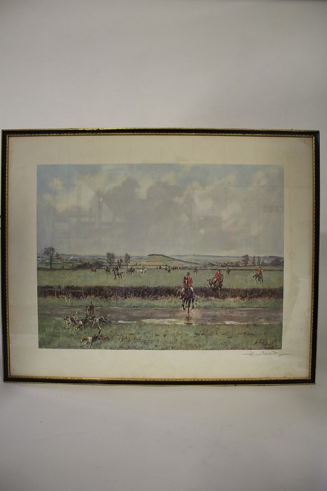 English school (20th Century), print, depicting a hunting scene, with Major R. Hoare, Sir Henry Tate