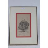 After Sir David Low, pair of caricature prints depicting Sir Winston Churchill and Augustus John,