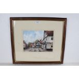 Reg Siger, Hawks Mill Street, Needham Market, signed watercolour, housed within a wooden and