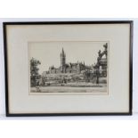 Wilfred Crawford Appleby, Glasgow University, pencil signed etching, 36cm x 24cm