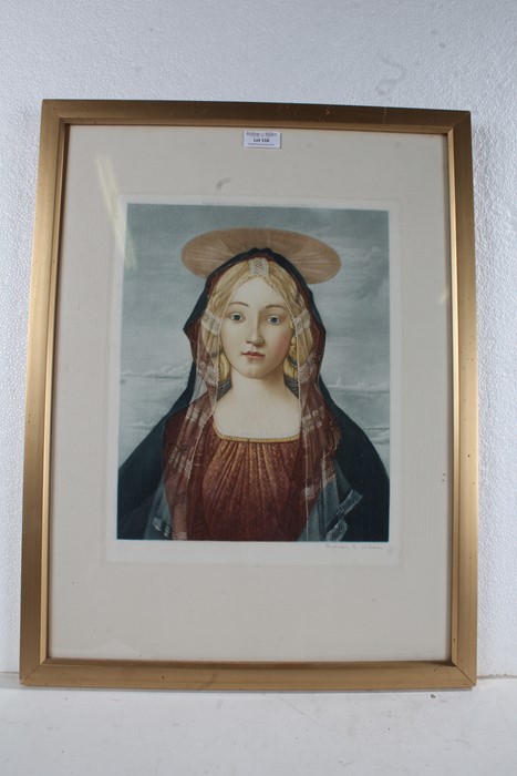 After Sydney E Wilson, a pencil signed coloured print, portraying a young lady, by Vicars