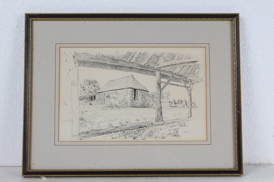 John Western prints, Alton Mill Stutton, The Town Hall at Ipswich, Ash Abbey- the Barn, - Image 6 of 7