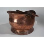 Victoria copper coal scuttle, with swing handle