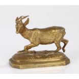 19th century gilt bronze deer, 9cm high