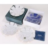 Hoya, five crystal glass dishes in original box, (unused), 15cm diameter (5)